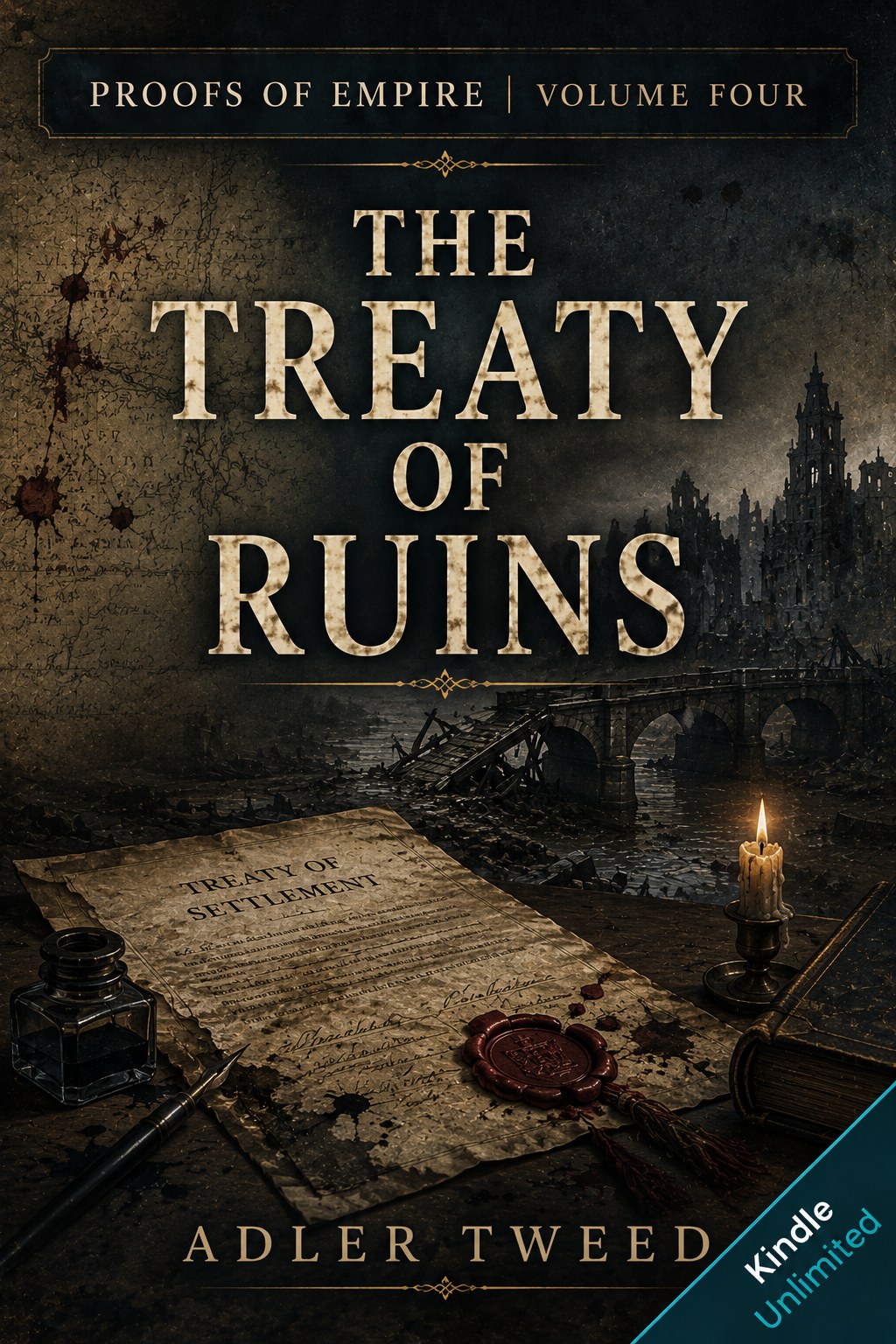 Cover of The Treaty of Ruins: The Fourth Proof by Adler Tweed, Volume IV of Proofs of Empire.
